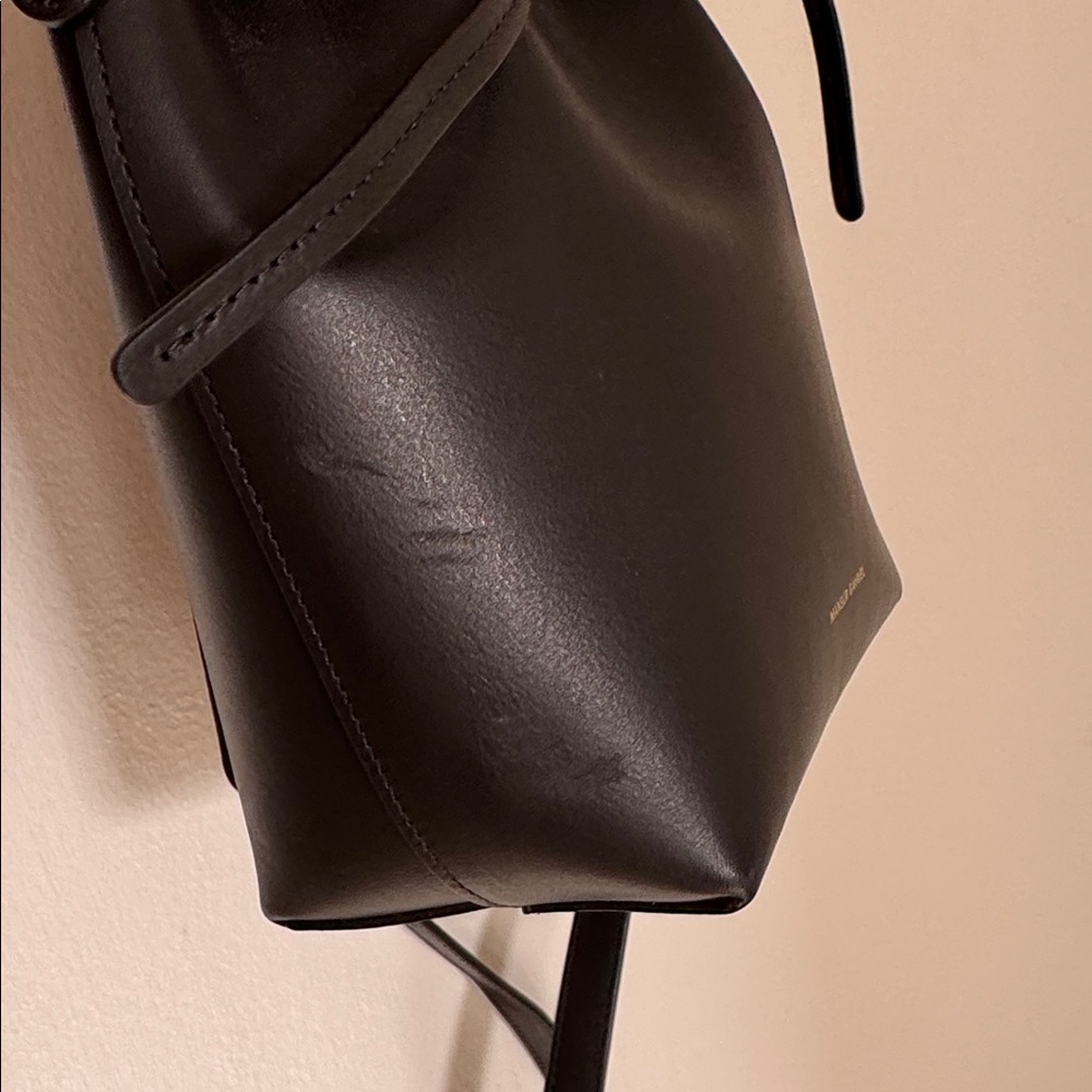 Mansur Gavriel Black and Red Mini Bucket Bag - Picture 11 of 11